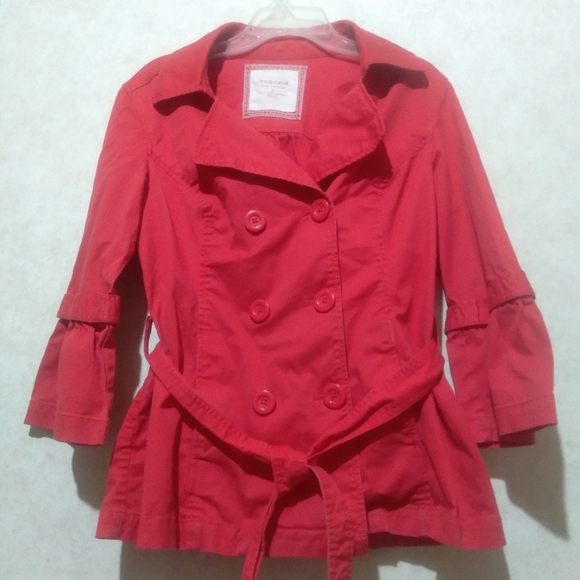 Sonoma Jackets & Blazers - Sonoma 3/4 sleeve rosy red jacket with belt size medium